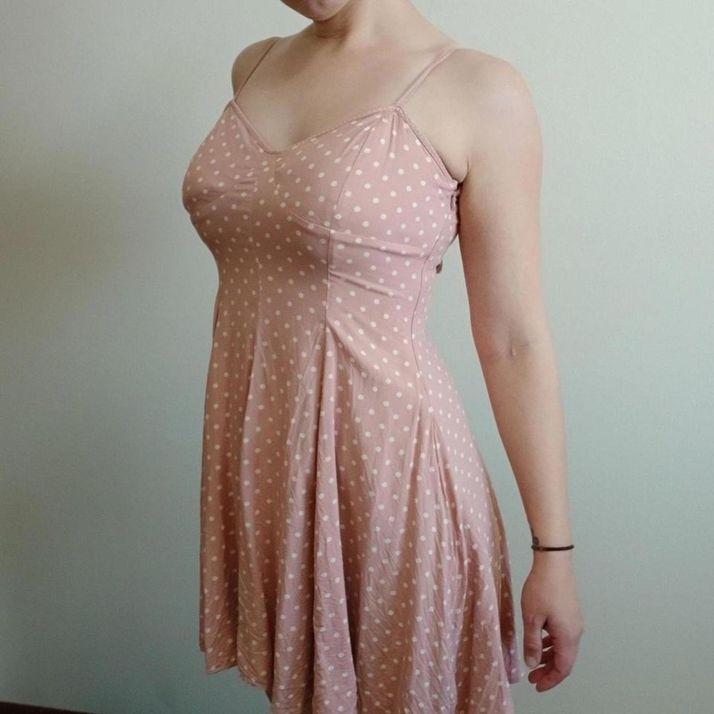 Swingy pink polkadot sun dress, size medium‎